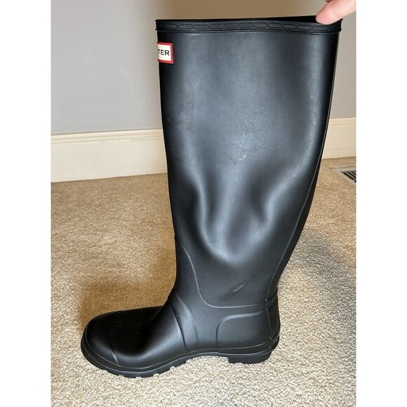 *One* Hunter Original Tall Matte Wellies Boot Black Right Foot Size 8 - Picture 6 of 7